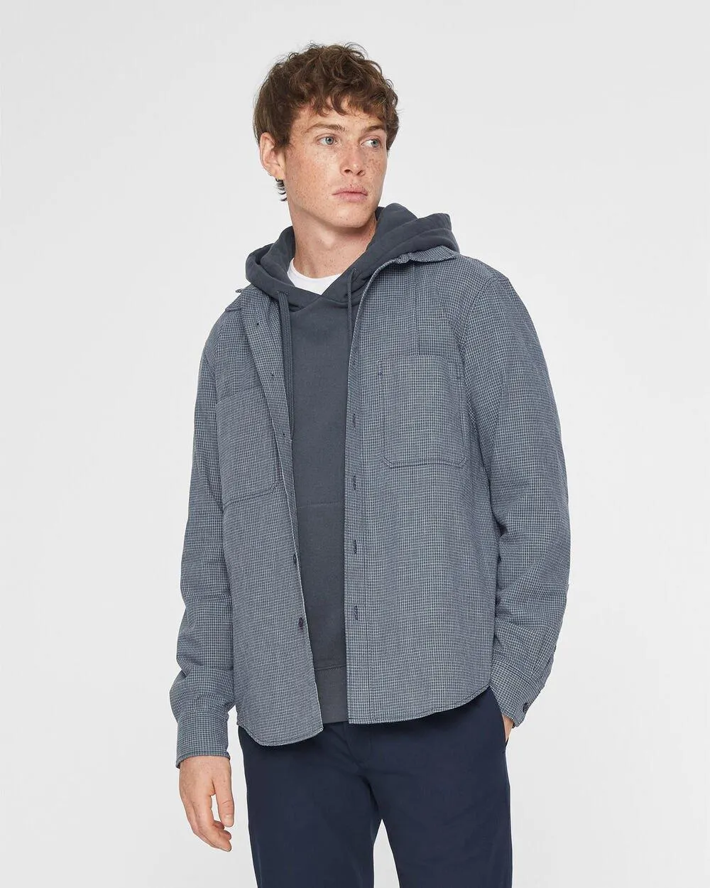 Long Sleeve Textured Puppytooth Standard Shirt