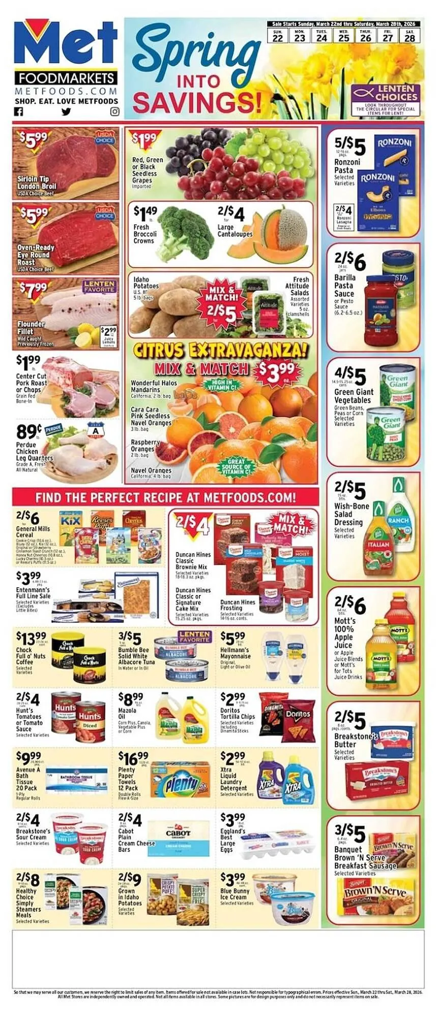 Weekly ad Met Foodmarkets weekly ad from March 22 to March 28 2026 - Page 1