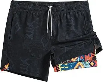 maamgic Mens 5" Gym Running Shorts for Men 2 in 1 Quick Dry Workout Athletic Shorts