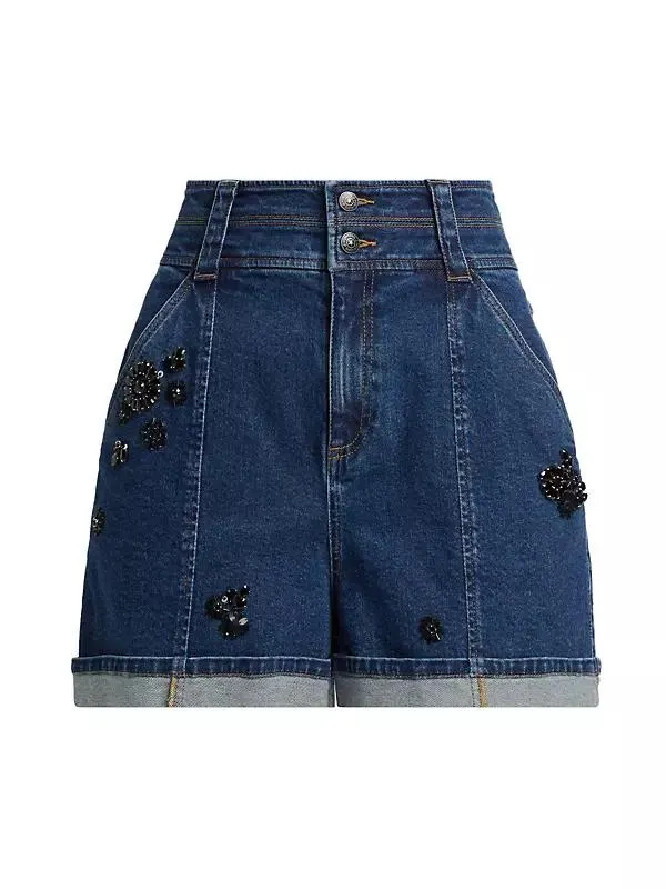 Marin Embellished Denim Shorts