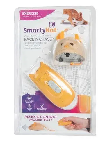 SmartyKat Race 'N Chase Electronic Remote Control Mouse Cat Toy, Battery Powered