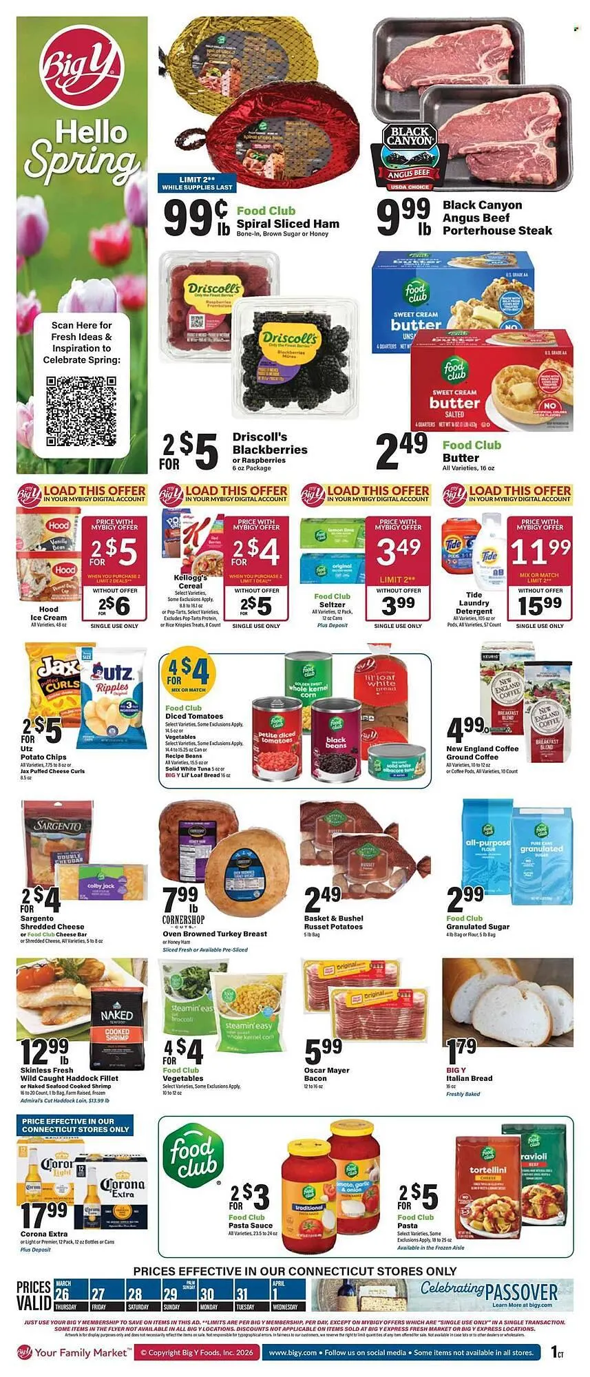 Weekly ad Big Y flyer from March 26 to April 1 2026 - Page 1