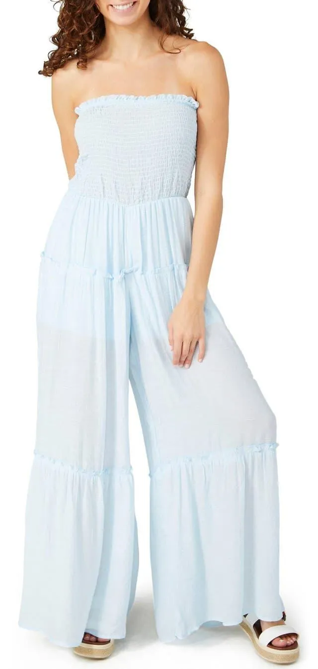 Discreet Juniors Smocked Tube Jumpsuit