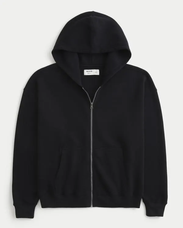 Boxy Zip-Up Hoodie