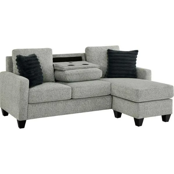 Keaton 2 Light Gray Reversible Sofa Chaise