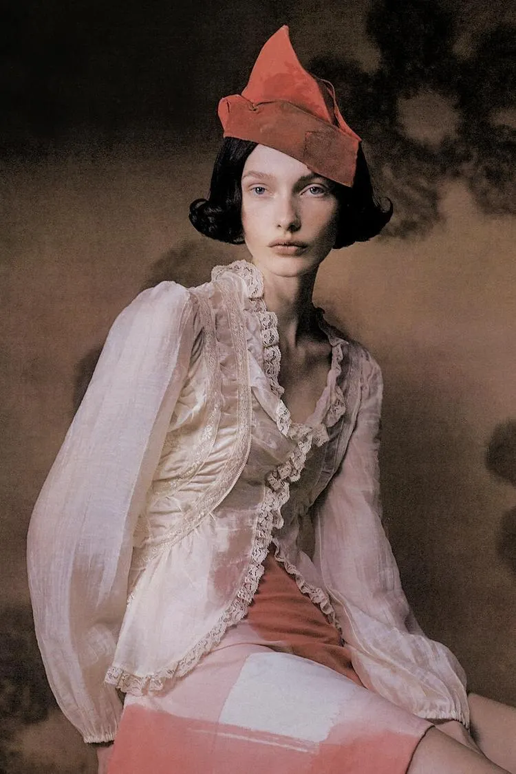 ASYMMETRICAL FLOWY LACE SHIRT