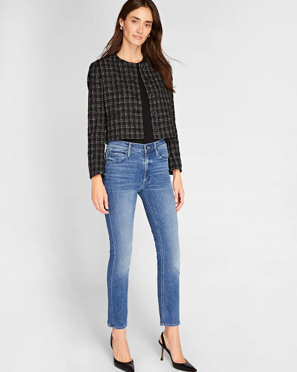 MOTHER Mid Rise Dazzler Ankle Jeans