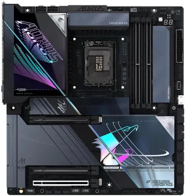 GIGABYTE Z890 AORUS MASTER AI TOP Intel Core Ultra (Series 2) LGA 1851 Motherboard, E-ATX, DDR5, 4x M.2, PCIe 5.0, Thunderbolt 4, WIFI7, 10GbE LAN, EZ-Latch