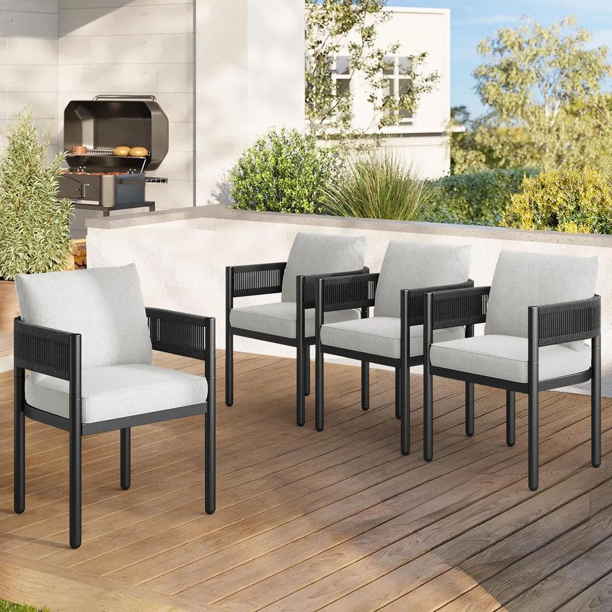 Alexandria Outdoor Dining Chairs With Cushions Set Of 4 (Set of 4)