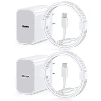 iPhone 13 12 11 Fast Charger [Apple MFi Certified] 2Pack 20W PD USB C Wall Charger Type C Power Adapter Lightning Cable Cord Compatible with Apple iPhone 13 Pro/12/12/11/11Pro Max/XS/XR/X/8/SE/iPad