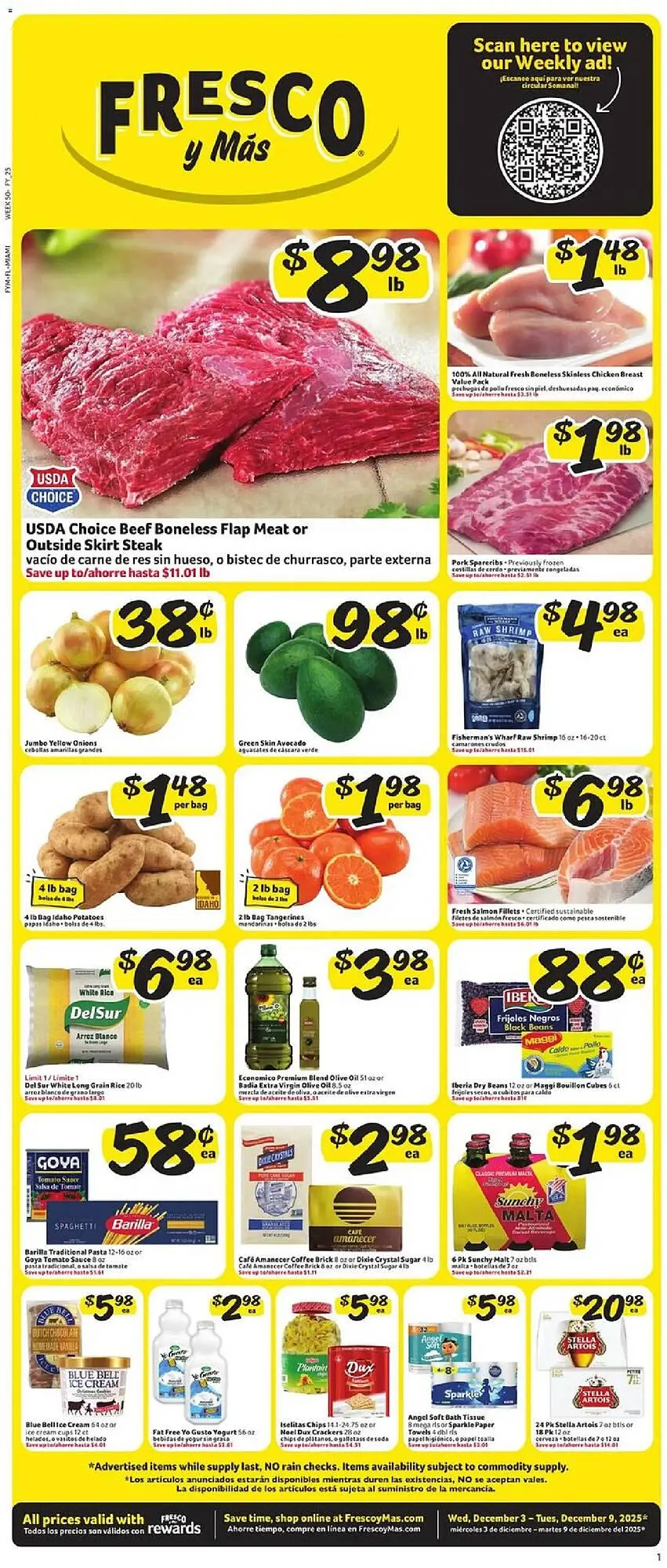 Weekly ad Fresco y Más weekly ad from December 3 to December 9 2025 - Page 1