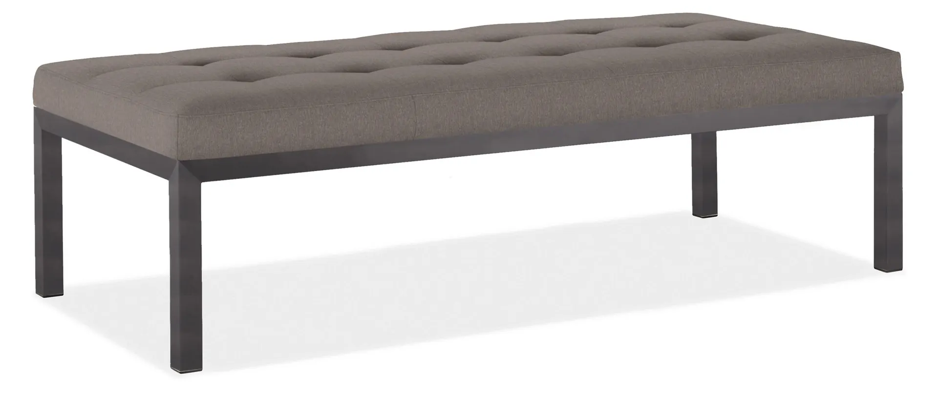 Ravella 56w 24d 16h Bench in FLint Grey Fabric with Natural Steel Base