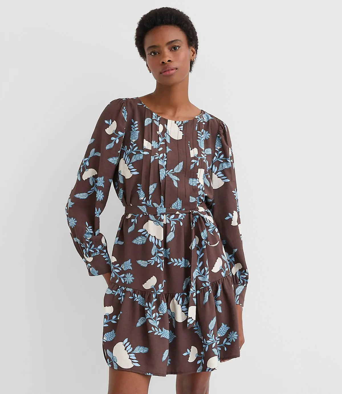 Garland Pleated Mini Flounce Dress