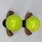 Wall Lights in Wood and Green Glass, 1970s, Set of 2