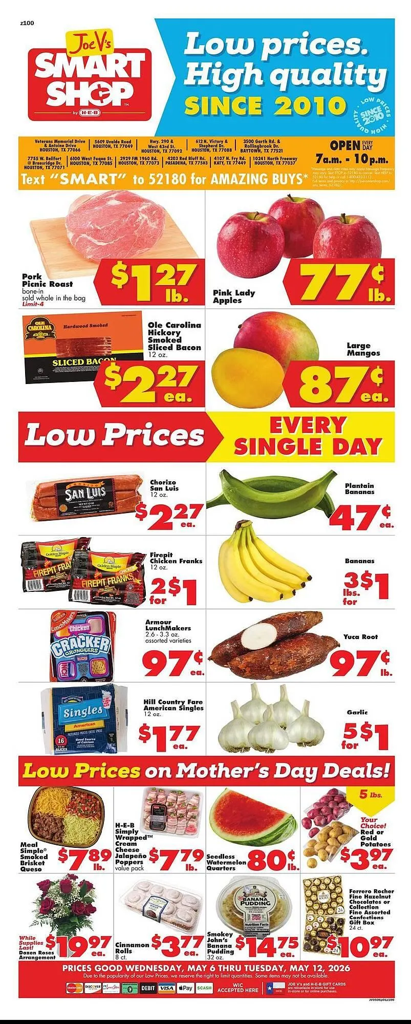 Weekly promotion Joe V's Smart Shop weekly ad spanning from May 6 to May 12 2026 - Page 1 for Catalogue 365