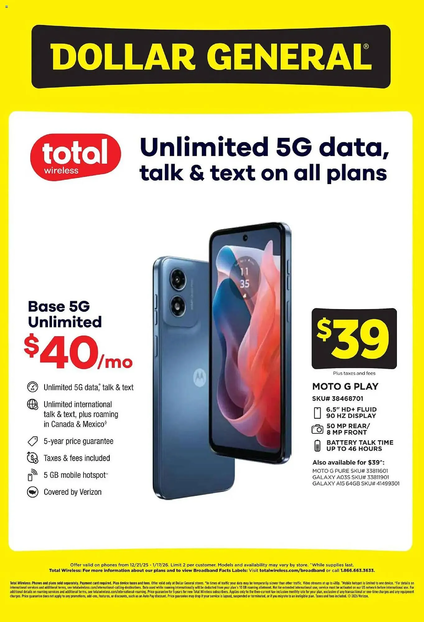 Weekly ad Dollar General weekly ad from December 21 to January 17 2026 - Page 1