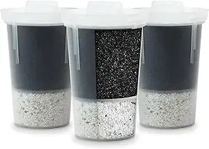 Santevia MINA Alkaline Water Filter Value Pack | 3-Pack At Home Water Pitcher Filter Adds Minerals and Makes Alkaline Water | Chlorine and Lead Water Filter| Made In North America