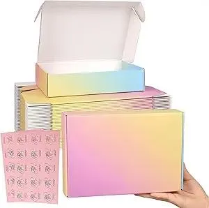Shipping Boxes for Packaging 9x6x2", 30 Pack Colorful Corrugated Cardboard Boxes, Paper Mailing Boxes for Small Business