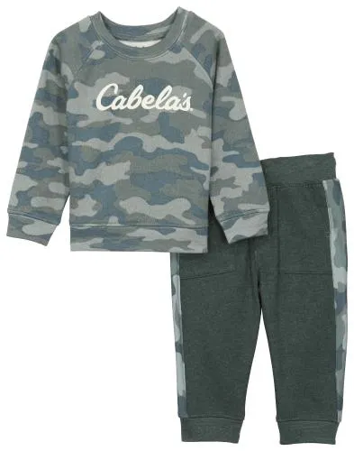 Cabela's Signature Logo Long-Sleeve Sweatshirt and Pants Set for Babies - Green Camo - 0-3 Months