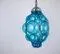Venetian Blue Murano Caged Glass Pendant Light with Large Bubbles, 1960s