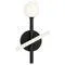 Black Tube and Globe Wall Light by Atelier Areti