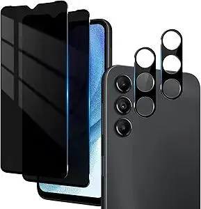 2+2 Pack Samsung Galaxy A15 5G Privacy Screen Protector With Camera Lens Protector For Galaxy A15 5G Screen Protector, Full Coverage, Case Friendly