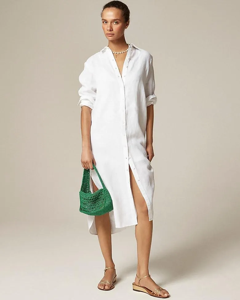 Tunic shirtdress in linen