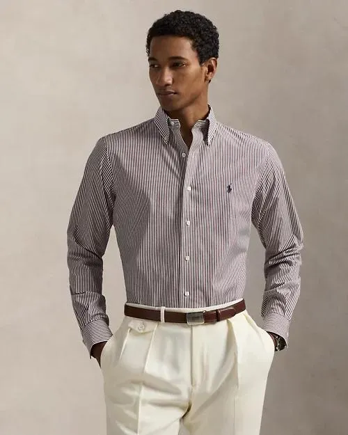 Custom Fit Striped Poplin Shirt