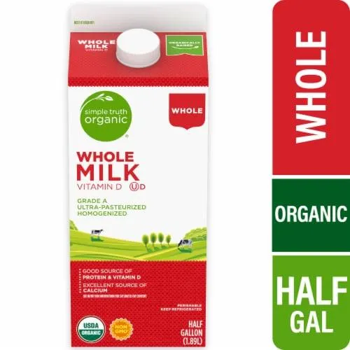 Simple Truth Organic® Vitamin D Whole Milk Half Gallon