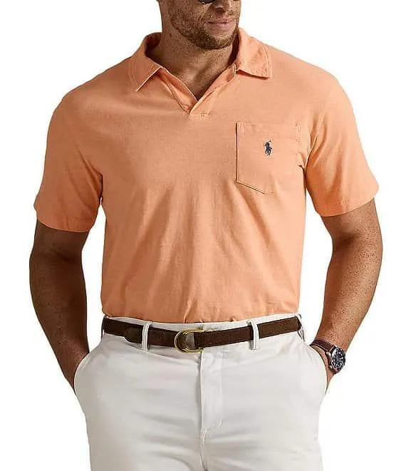 Big & Tall Linen-Blend Jersey Short Sleeve Polo Shirt