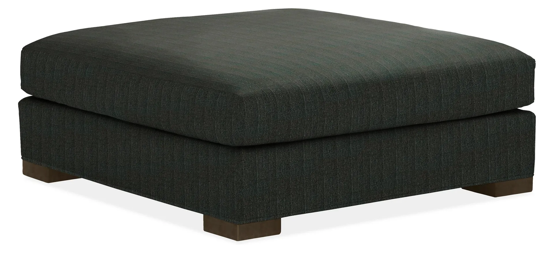 Metro Deep 41w 41d Ottoman in Frond Ebony with Charcoal Legs