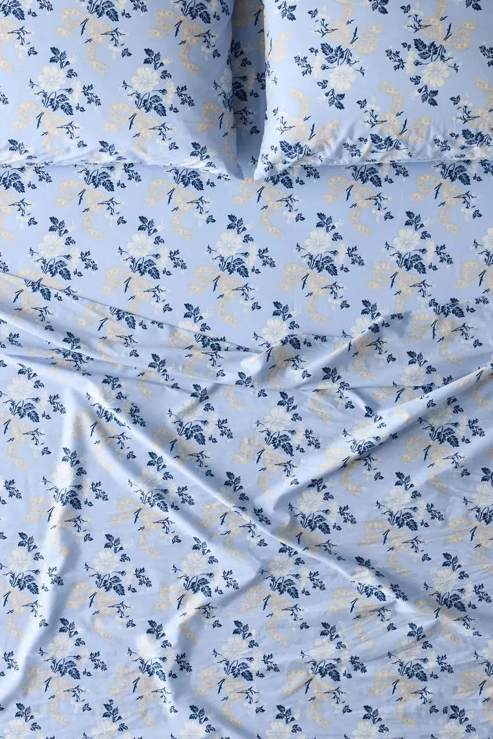 Juliette Floral Bow Toile Patterned Sheet Set