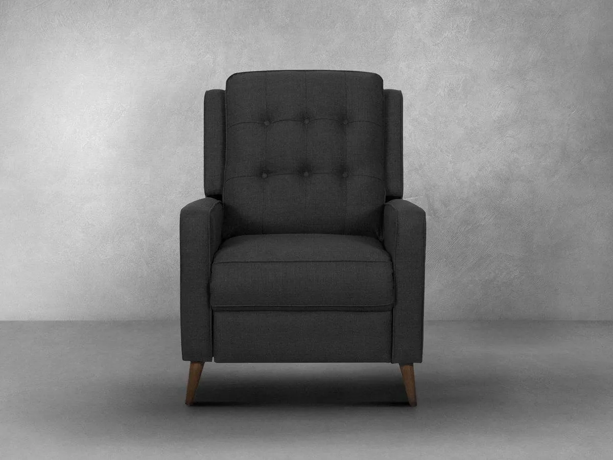 Indio Fabric Pushback Recliner - Charcoal