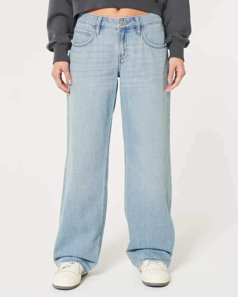 Low-Rise Lightweight Light Wash Baggy Jeans
