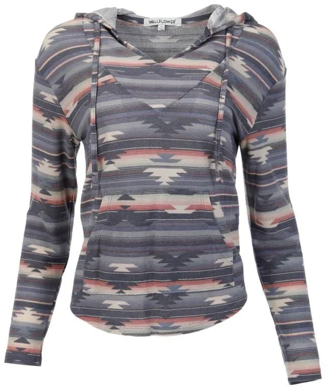 Wallflower Juniors Long Sleeve Pocket Hoodie