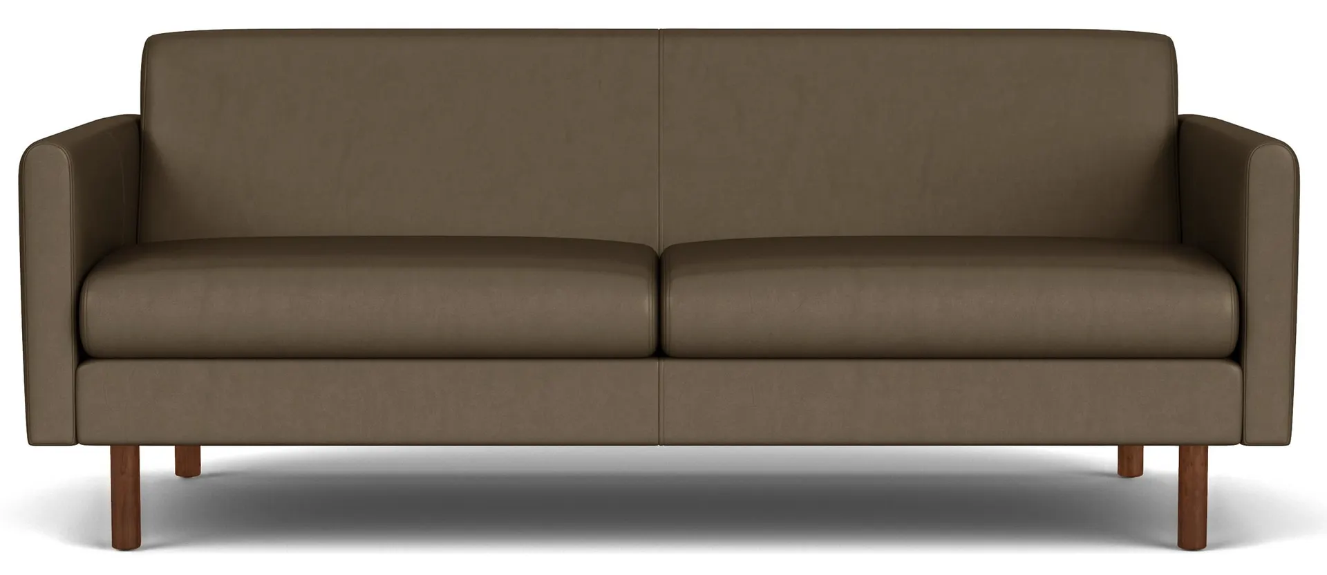Vienna 80" Sofa in Pesaro Mink Leather with Walnut Legs