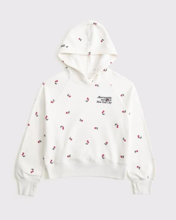 pattern logo popover hoodie