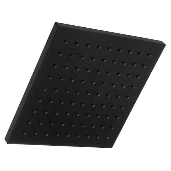 Modern 1-Spray Pattern 8.8 in. Single Wall Mount Fixed Shower Head in Matte Black