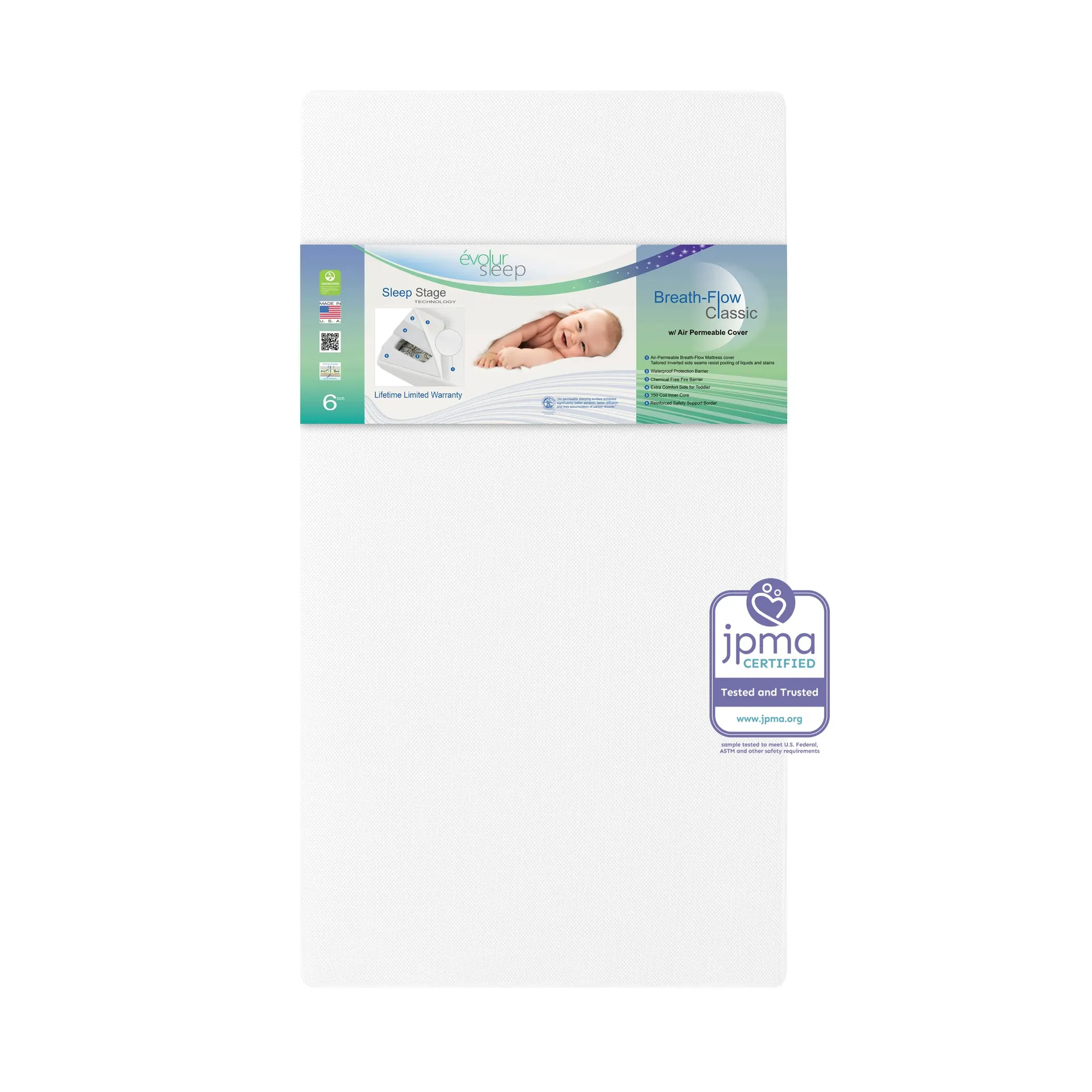 Evolur Sleep Classic Inner Spring Crib and Toddler Mattress