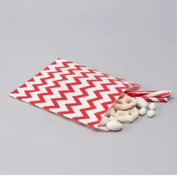 Red Chevron Paper Treat Bags (Package of 10 pieces)