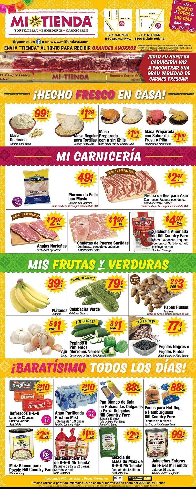Weekly ad Mi Tienda weekly ad from January 14 to January 20 2026 - Page 1