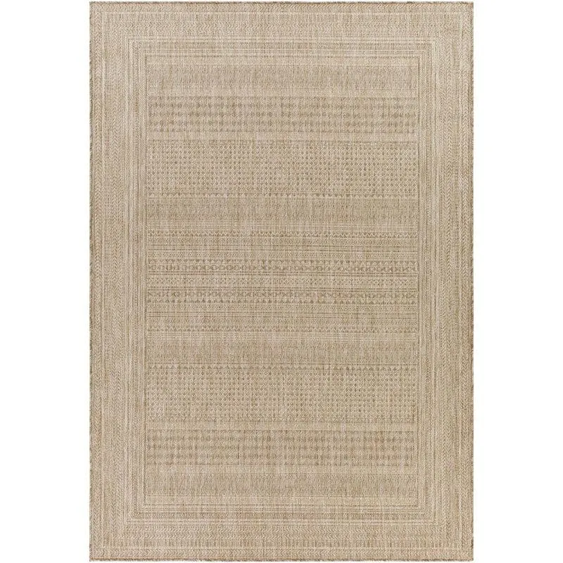 Camar Oriental Indoor/Outdoor Area Rug in Khaki
