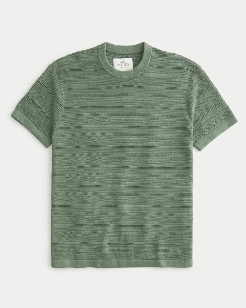 Relaxed Sweater-Knit Crew T-Shirt