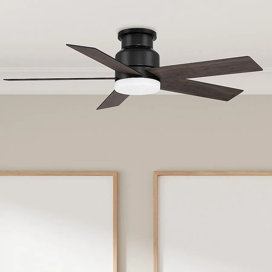Harbor Breeze Bristle 44-in Integrated LED Flush Mount Matte Black with Matte Black Blades Ceiling Fan With Light 5 -Blade )