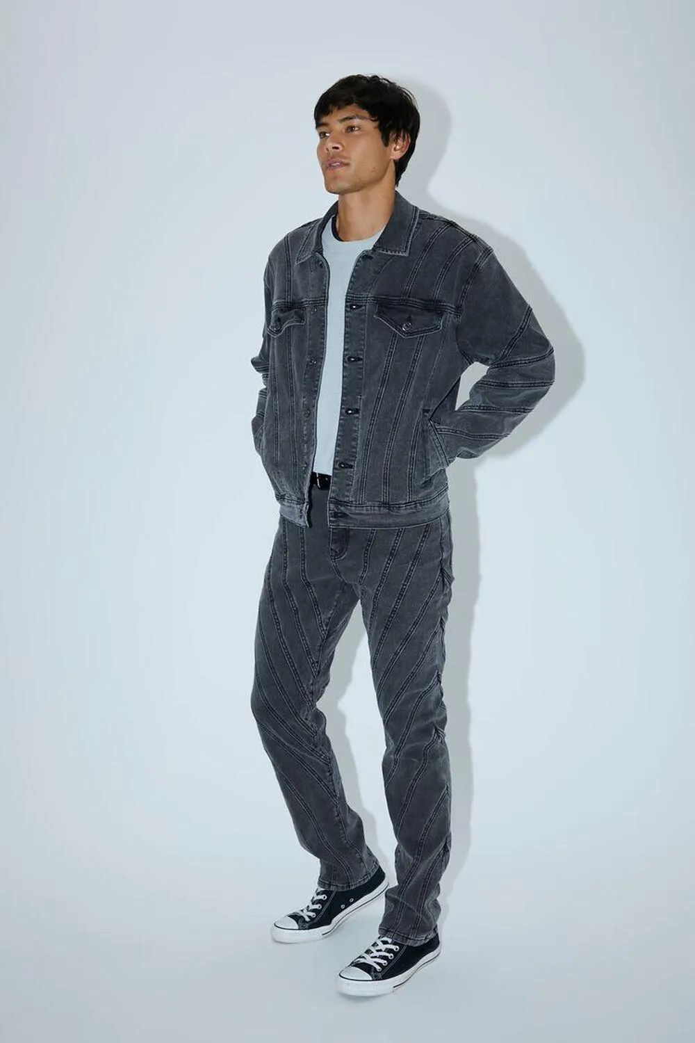 Stitched Slim-Fit Jeans