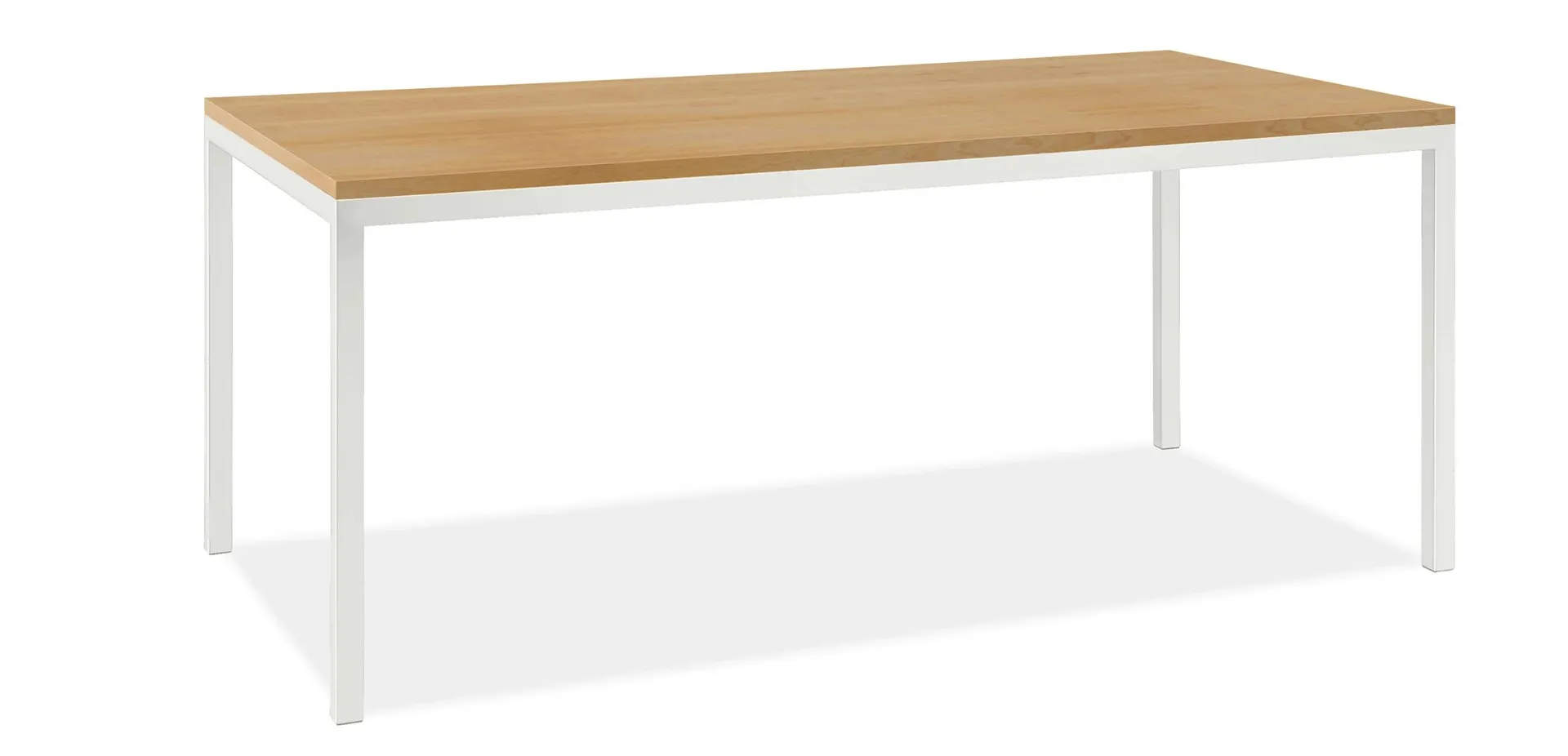 Parsons 67w 38d 32h Table in White w/Solid Maple Top