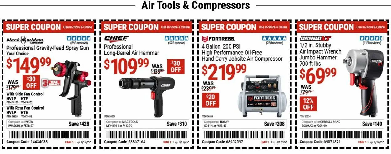 Weekly ad Harbor Freight from August 4 to August 13 2025 - Page 1