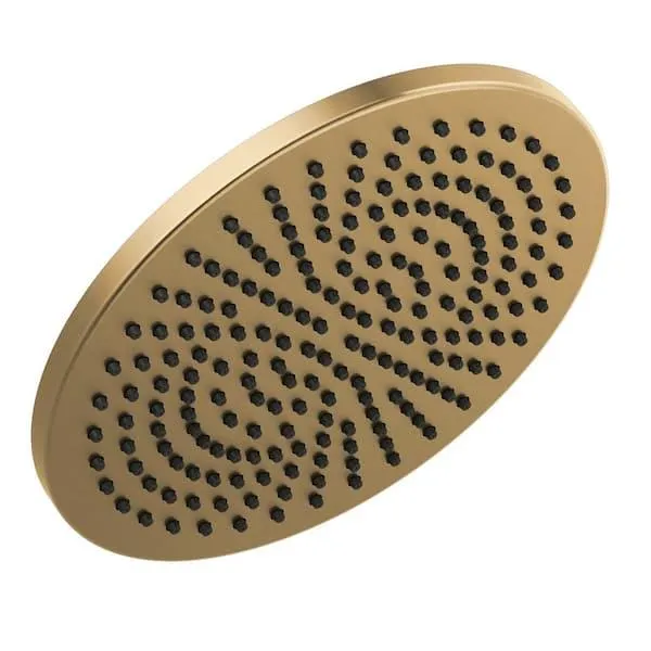 Gold 1-Spray Patterns 2.5 GPM 11.75 in. Wall Mount Fixed Shower Head in Lumicoat Champagne Bronze