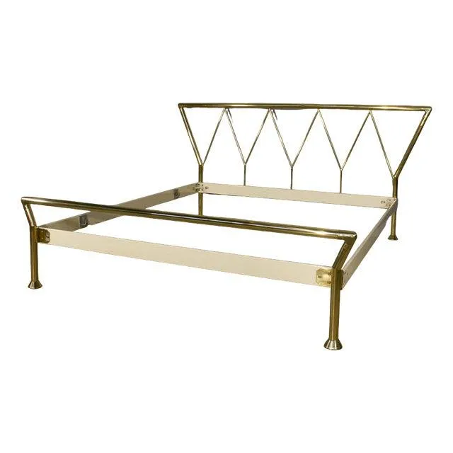Double Bed Structure in Brass by Lipparini, 1970