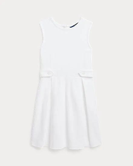 Pleated Cotton Mesh Dress